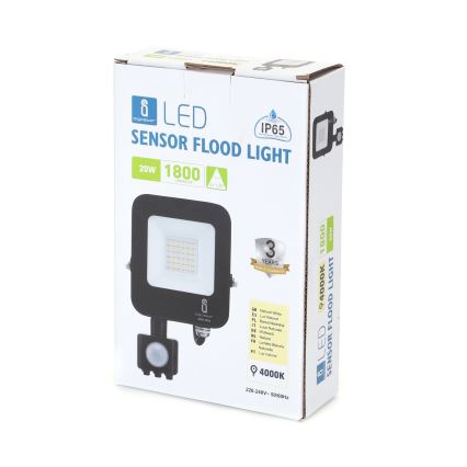 Aigostar - LED Floodlight with a sensor LED/20W/230V 4000K IP65