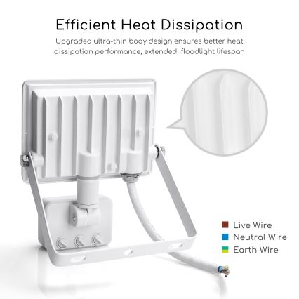 Aigostar - LED Floodlight with a sensor LED/20W/230V 4000K IP65 white