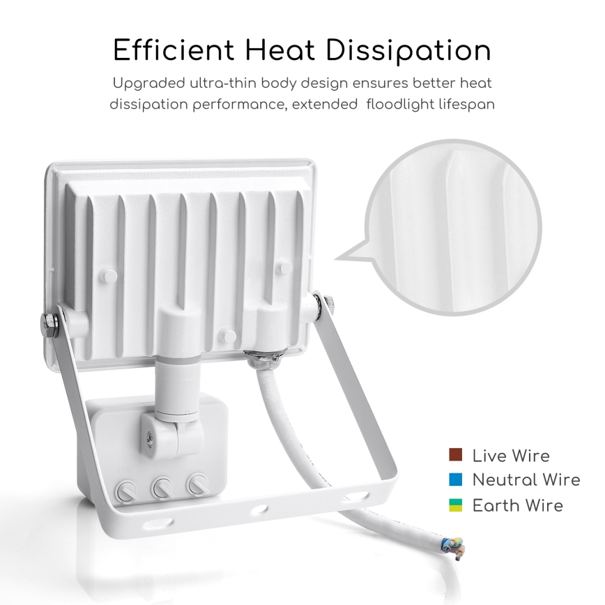 Aigostar - LED Floodlight with a sensor LED/20W/230V 4000K IP65 white