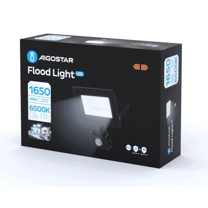 Aigostar - LED Floodlight with a sensor LED/20W/230V 6500K IP65