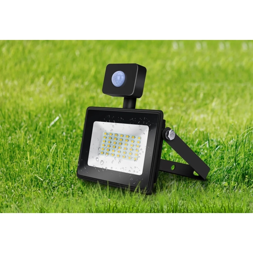 Aigostar - LED Floodlight with a sensor LED/50W/230V 4000K IP65 black