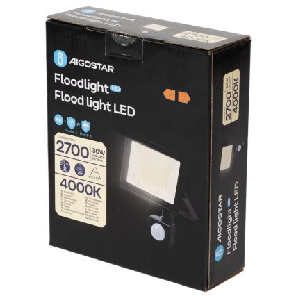 Aigostar - LED Floodlight with Sensor LED/30W/230V 4000K IP65