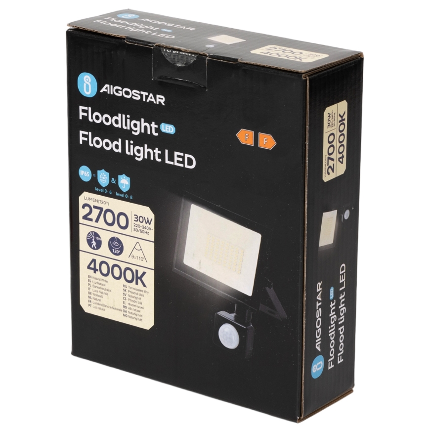 Aigostar - LED Floodlight with Sensor LED/30W/230V 4000K IP65