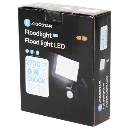 Aigostar - LED Floodlight with Sensor LED/30W/230V 6500K IP65