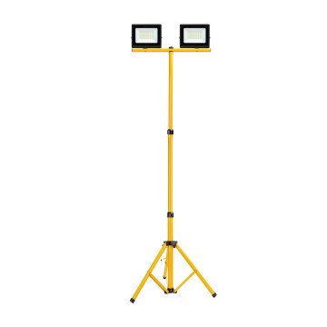 Aigostar - LED Floodlight with Stand 2xLED/30W/230V 6500K IP65 orange/black