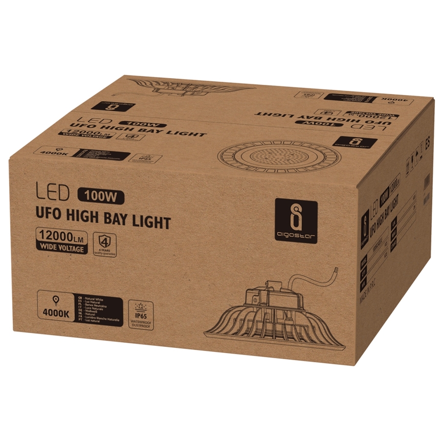 Aigostar - LED Industrial Luminaire UFO HIGHBAY LED/100W/230V 4000K IP65