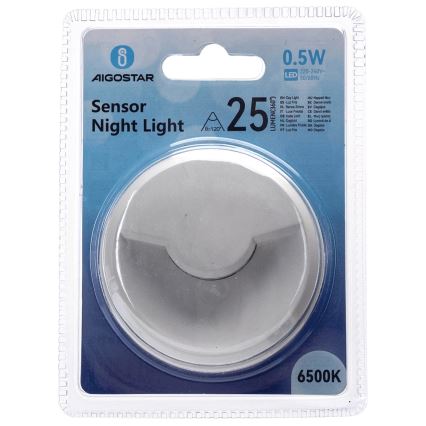 Aigostar - LED Night light with dusk sensor LED/0,5W/230V 6500K