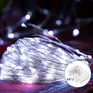 Aigostar - LED Outdoor Christmas chain 100xLED/8 functions 10,3m IP44 cool white