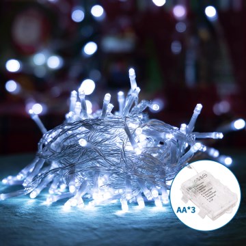 Aigostar - LED Outdoor Christmas chain 100xLED/8 functions 10,3m IP44 cool white