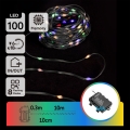 Aigostar-LED Outdoor Christmas chain 100xLED/8 functions 3xAA 10,3m IP44 multicolor