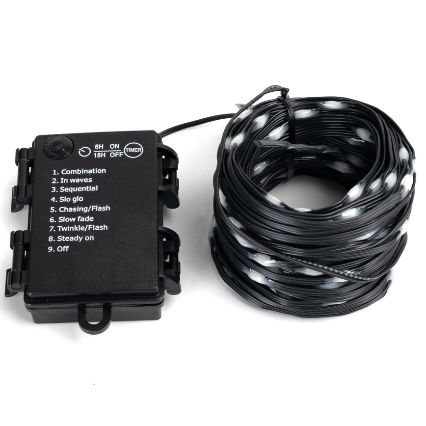 Aigostar-LED Outdoor Christmas chain 100xLED/8 functions 3xAA 10,3m IP44 multicolor