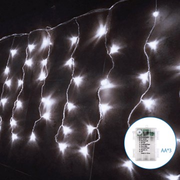 Aigostar - LED Outdoor Christmas chain 100xLED/8 functions/3xAA 8x0,4m IP44 cool white