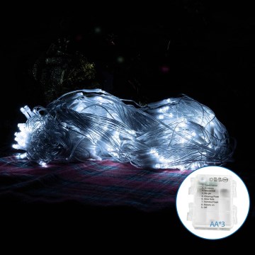 Aigostar - LED Outdoor Christmas chain 200xLED/8 functions 6x1,5m IP44 cool white