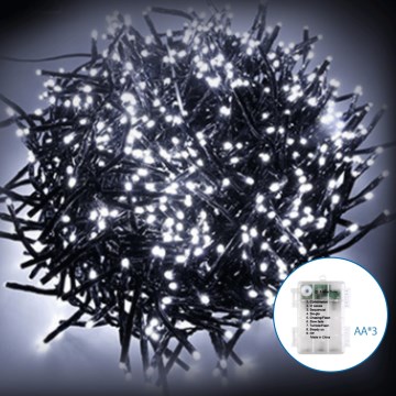 Aigostar -LED Outdoor Christmas chain 50xLED/8 functions 3xAA 5,3m IP44 cool white