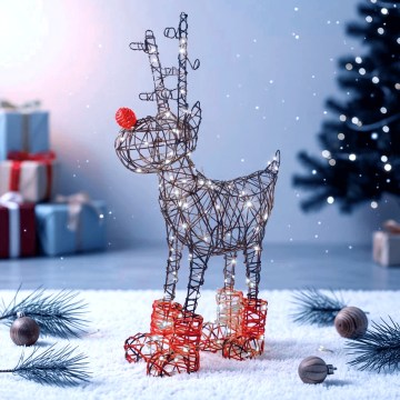 Aigostar - LED Outdoor Christmas Decoration 200 LEDs / 8 modes 0.9 m IP44 cool white reindeer