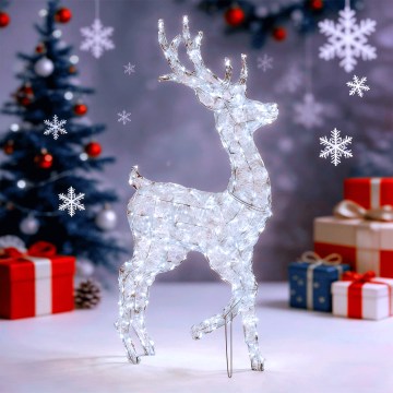 Aigostar - LED Outdoor Christmas Decoration 240xLED/8 functions 1,25m IP44 cool white reindeer