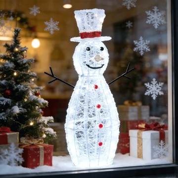 Aigostar - LED Outdoor Christmas Decoration 260 LEDs / 8 functions 1.2 m IP44 cool white snowman
