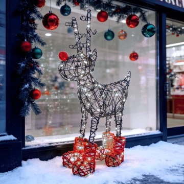 Aigostar - LED Outdoor Christmas Decoration 260xLED/8 functions 1,2m IP44 cool white reindeer