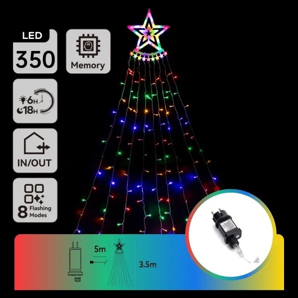 Aigostar - LED Outdoor Christmas Decoration 350 LEDs 3.5 m IP44 Multicolor