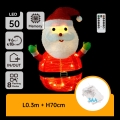 Aigostar - LED Outdoor Christmas Decoration 50xLED/3xAA 0,7m IP44 Santa Claus