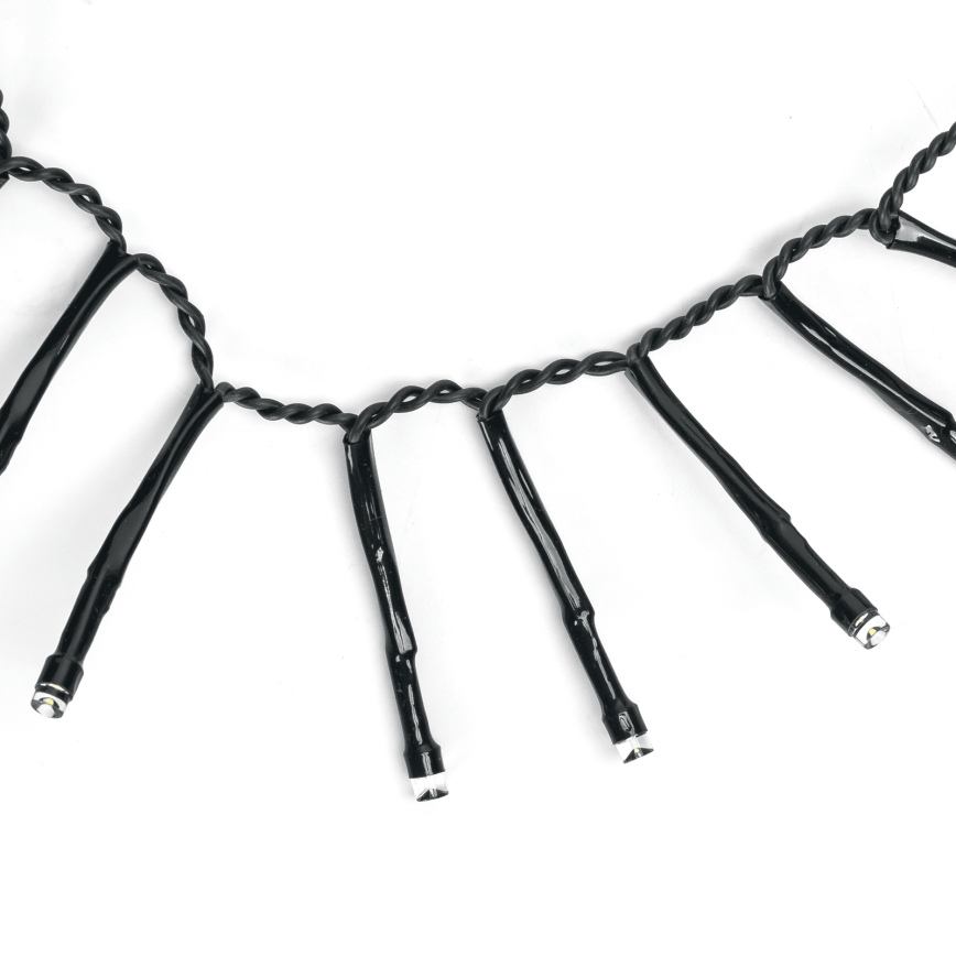 Aigostar - Outdoor LED Christmas String Lights, 200 LEDs, 8 lighting modes, 3xAA, 5.3 m, IP44, Cool White