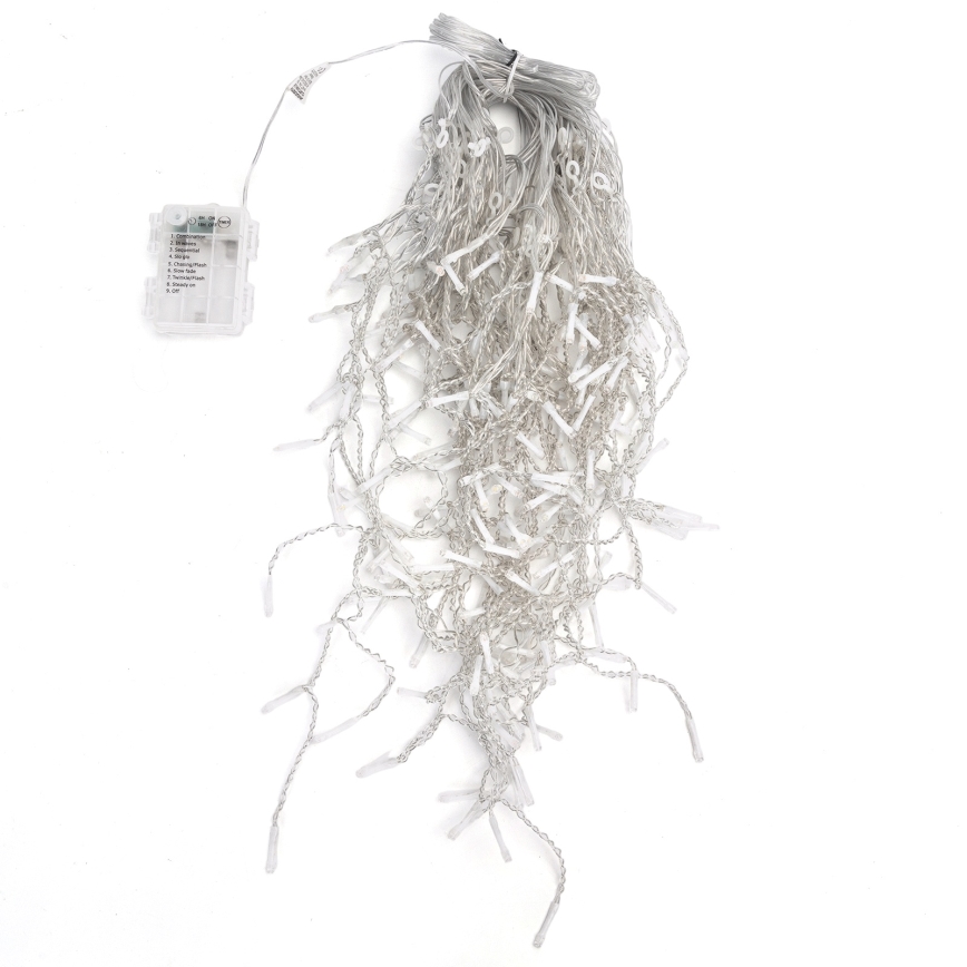 Aigostar - Outdoor Christmas LED String 200 LEDs / 8 Lighting Modes 3×AA 13×0.6 m IP44 Multicolor