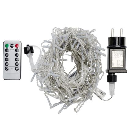 Aigostar - LED Outdoor Christmas String Lights 150 LEDs/6W/230V/8 modes 1.5x1 m IP44 warm white + remote control