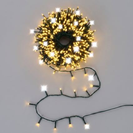 Aigostar - LED Outdoor Christmas Light String 320xLED+80xLED 23m IP44 warm+cool white