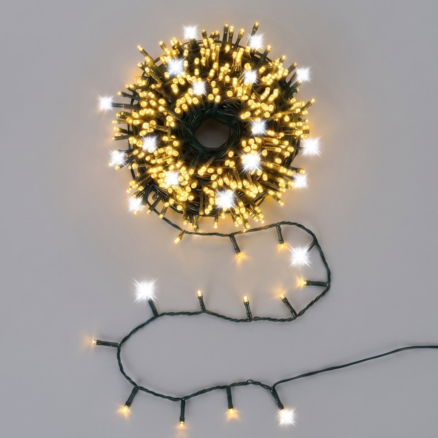 Aigostar - LED Outdoor Christmas Light String 320xLED+80xLED 23m IP44 warm+cool white