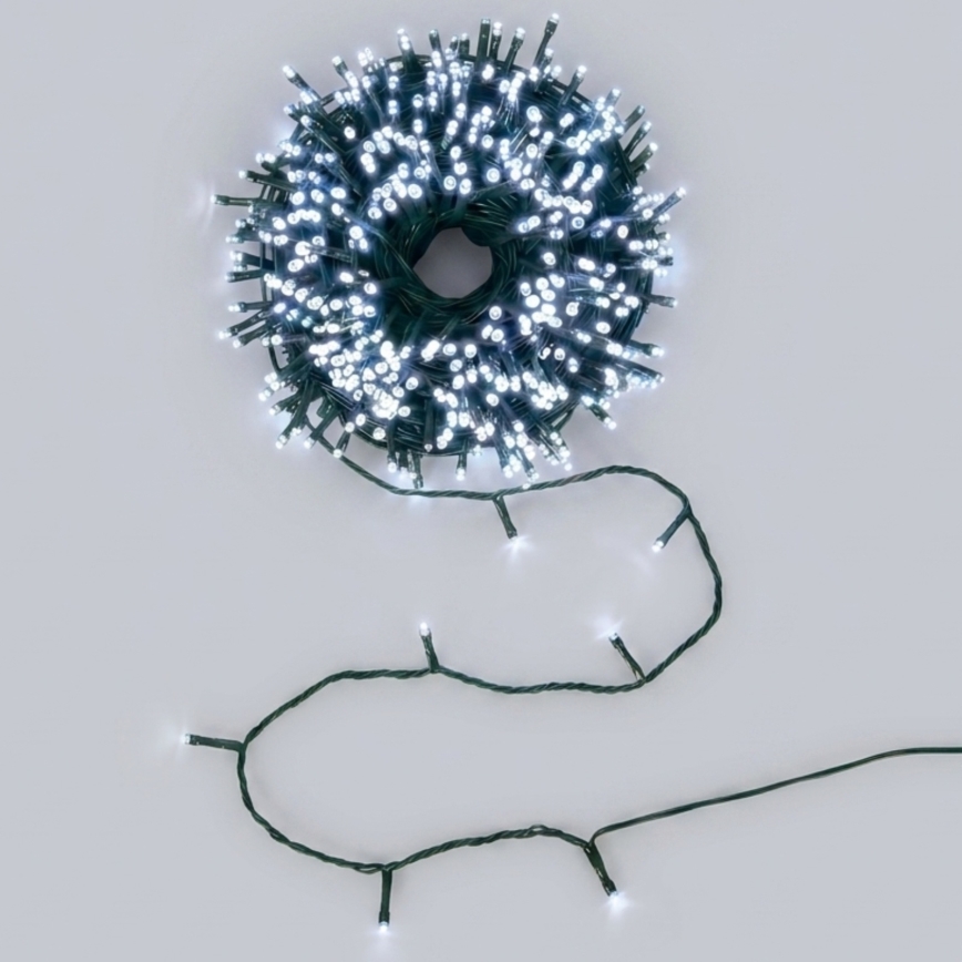 Aigostar - LED Outdoor Christmas Light String, 50 LEDs, 8 Lighting Modes, 8 m, IP44, Cool White