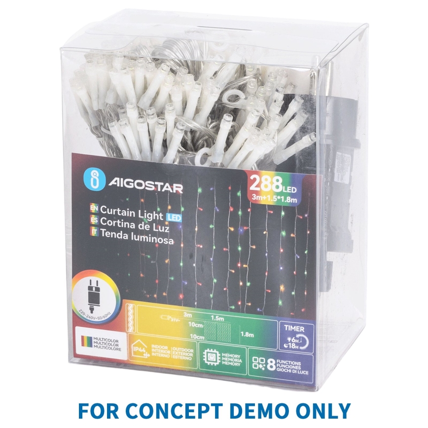 Aigostar - LED Outdoor Christmas Lights 1500 LEDs / 8 functions, 78 m, IP44, warm white