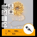 Aigostar - LED Outdoor Christmas lights 2000 LEDs/8 functions 103 m IP44 warm white