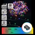 Aigostar - LED Outdoor Christmas Lights 200xLED/8 modes 3xAA 10,3m IP44 multicolor