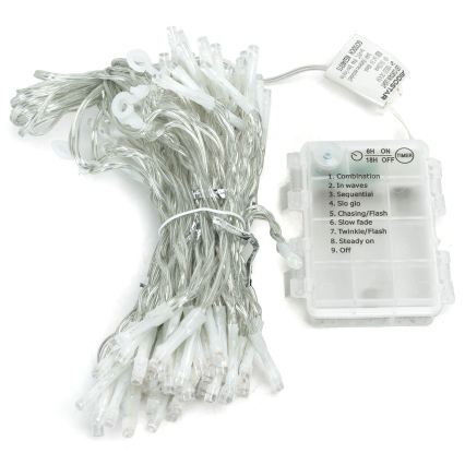 Aigostar - LED Outdoor Christmas String Lights 372 LEDs / 8 modes 3xAA 6x1.2m IP44 warm white