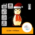 Aigostar - LED Outdoor Christmas Penguin Decoration, 50 LEDs, 0.7 m, 3×AA, IP44, with Remote Control