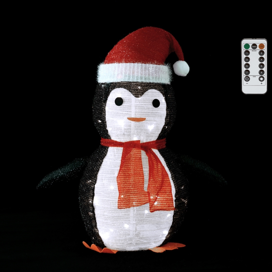 Aigostar - LED Outdoor Christmas Penguin Decoration, 50 LEDs / 3×AA, IP44