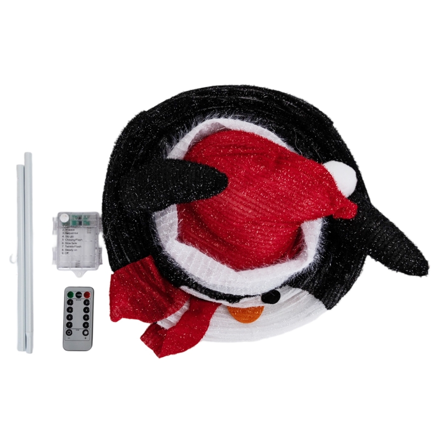Aigostar - LED Outdoor Christmas Penguin Decoration, 50 LEDs / 3×AA, IP44