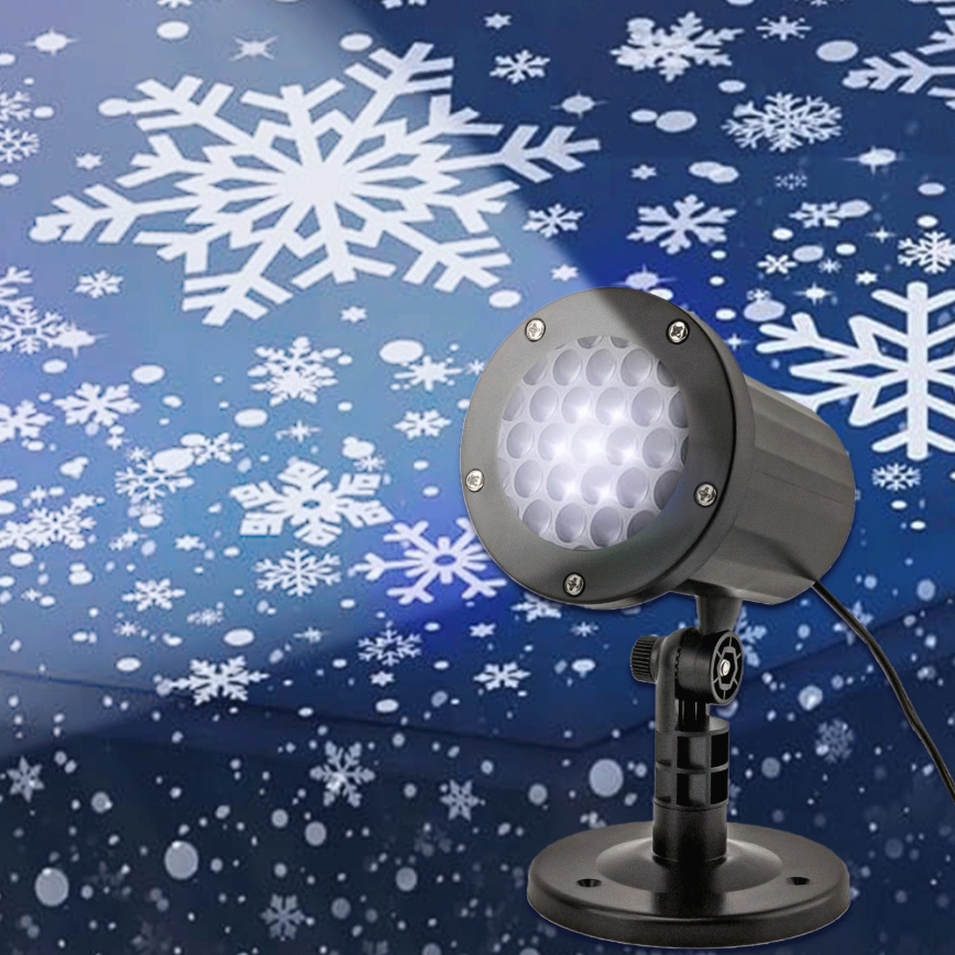 Aigostar - LED Christmas Outdoor Snowflake Projector LED/5W/230V IP44 Cool White