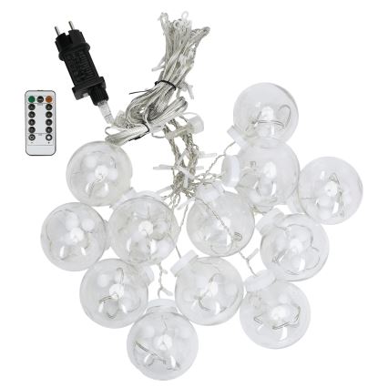 Aigostar - LED Outdoor String Lights 120 LEDs / 8 Modes 3 x 0.6 m IP44 Cool White + Remote Control