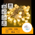 Aigostar - LED Outdoor Christmas String 25xLED/3xAA/8 functions 2.8 m IP44 warm white