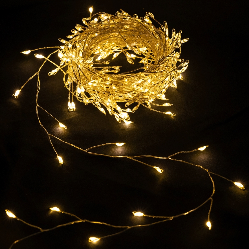 Aigostar - LED Outdoor Christmas String 300xLED/8 functions 3xAA 9,3m IP44 warm white