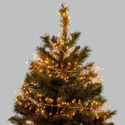 Aigostar - LED Outdoor Christmas String 300xLED/8 functions 3xAA 9,3m IP44 warm white