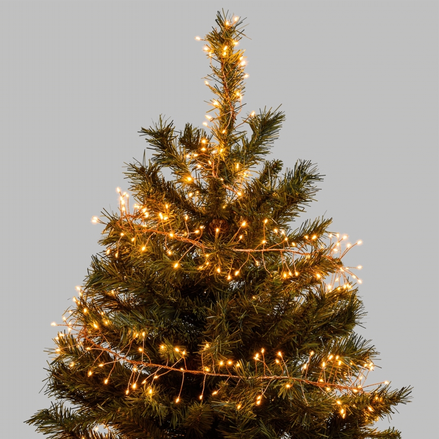 Aigostar - LED Outdoor Christmas String 300xLED/8 functions 3xAA 9,3m IP44 warm white