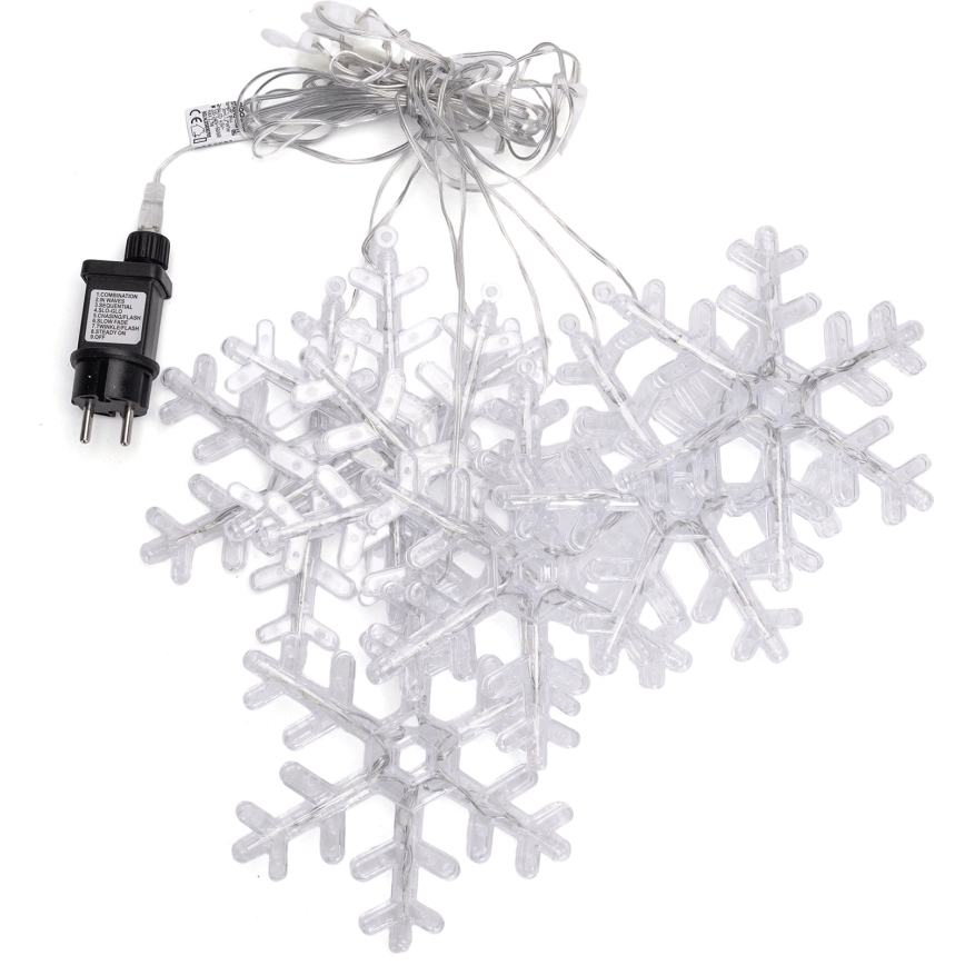 Aigostar - LED Outdoor Christmas String Lights, 84 LEDs / 8 modes, 1.2 x 1 m, IP44, warm white, snowflakes
