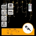 Aigostar - LED Outdoor Christmas String Lights 100 LEDs/6W/230V/8 modes 1.5x1m IP44 Warm White + Remote Control