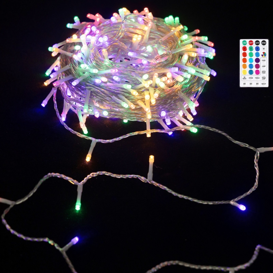 Aigostar - LED Outdoor Christmas String Lights 100xLED/7 functions 4xAA 10.3m IP44 multicolor + remote control