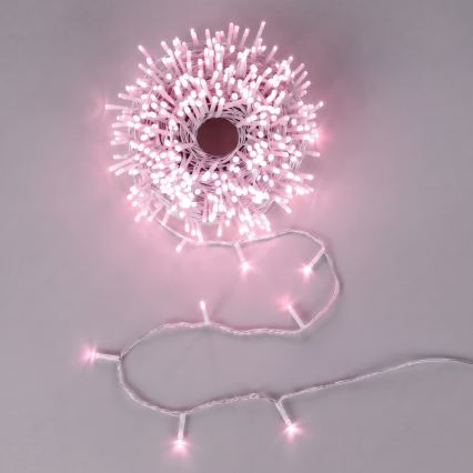 Aigostar - LED Outdoor Christmas String Lights 100 LEDs/8 functions 13m IP44 Pink