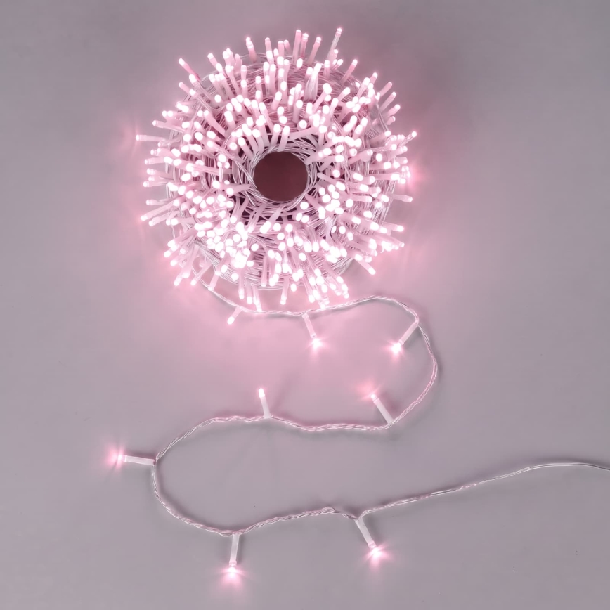 Aigostar - LED Outdoor Christmas String Lights 100 LEDs/8 functions 13m IP44 Pink