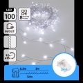 Aigostar - LED Outdoor Christmas String Lights 100 LEDs/8 functions 3xAA 3.3m IP44 cool white