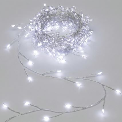 Aigostar - LED Outdoor Christmas String Lights 100 LEDs/8 functions 3xAA 3.3m IP44 cool white